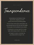 Transcendence Word of Intention Framed print 60x80 cm / 24x32″ Wood frame Carbon paper