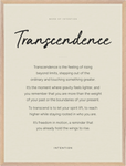 Transcendence Word of Intention Framed print 60x80 cm / 24x32″ Wood frame Linen paper