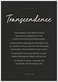 Transcendence Word of Intention Framed print 70x100 cm / 28x40″ White frame Carbon paper