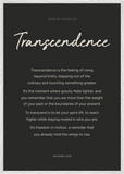 Transcendence Word of Intention Framed print 70x100 cm / 28x40″ White frame Carbon paper
