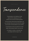 Transcendence Word of Intention Framed print 70x100 cm / 28x40″ Wood frame Carbon paper