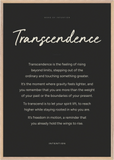 Transcendence Word of Intention Framed print 70x100 cm / 28x40″ Wood frame Carbon paper