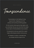 Transcendence Word of Intention Framed print A1 (59.4 x 84.1 cm) Black frame Carbon paper