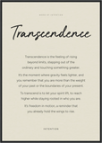 Transcendence Word of Intention Framed print A1 (59.4 x 84.1 cm) Black frame Linen paper