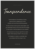 Transcendence Word of Intention Framed print A1 (59.4 x 84.1 cm) White frame Carbon paper