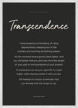 Transcendence Word of Intention Framed print A1 (59.4 x 84.1 cm) White frame Carbon paper