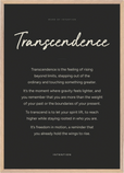 Transcendence Word of Intention Framed print A1 (59.4 x 84.1 cm) Wood frame Carbon paper