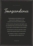 Transcendence Word of Intention Framed print A2 (42 x 59.4 cm) Black frame Carbon paper