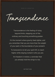 Transcendence Word of Intention Framed print A2 (42 x 59.4 cm) Dark wood frame Carbon paper