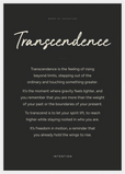 Transcendence Word of Intention Framed print A2 (42 x 59.4 cm) White frame Carbon paper