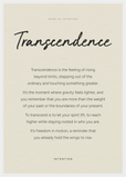 Transcendence Word of Intention Framed print A2 (42 x 59.4 cm) White frame Linen paper