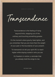 Transcendence Word of Intention Framed print A2 (42 x 59.4 cm) Wood frame Carbon paper