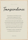 Transcendence Word of Intention Framed print A2 (42 x 59.4 cm) Wood frame Linen paper