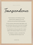 Transcendence Word of Intention Framed print A2 (42 x 59.4 cm) Wood frame Linen paper