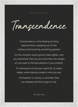Transcendence Word of Intention Framed print A3 (29.7 x 42 cm) White frame Carbon paper