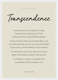 Transcendence Word of Intention Framed print A3 (29.7 x 42 cm) White frame Linen paper