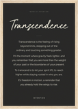 Transcendence Word of Intention Framed print A3 (29.7 x 42 cm) Wood frame Carbon paper