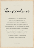 Transcendence Word of Intention Framed print A3 (29.7 x 42 cm) Wood frame Linen paper