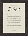 Truthful Word of Intention Framed print 13x18 cm / 5x7″ Black frame Linen paper
