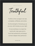 Truthful Word of Intention Framed print 13x18 cm / 5x7″ Black frame Linen paper