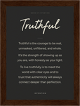 Truthful Word of Intention Framed print 13x18 cm / 5x7″ Dark wood frame Carbon paper