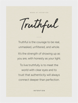 Truthful Word of Intention Framed print 13x18 cm / 5x7″ White frame Linen paper