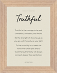 Truthful Word of Intention Framed print 13x18 cm / 5x7″ Wood frame Linen paper