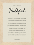 Truthful Word of Intention Framed print 13x18 cm / 5x7″ Wood frame Linen paper