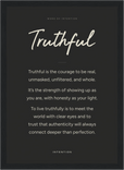 Truthful Word of Intention Framed print 21x29.7 cm / 8x12" Black frame Carbon paper
