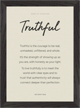 Truthful Word of Intention Framed print 21x29.7 cm / 8x12" Black frame Linen paper