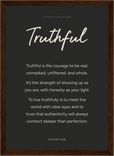 Truthful Word of Intention Framed print 21x29.7 cm / 8x12" Dark wood frame Carbon paper