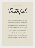 Truthful Word of Intention Framed print 21x29.7 cm / 8x12" White frame Linen paper