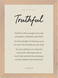 Truthful Word of Intention Framed print 21x29.7 cm / 8x12" Wood frame Linen paper