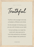 Truthful Word of Intention Framed print 21x29.7 cm / 8x12" Wood frame Linen paper