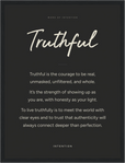 Truthful Word of Intention Framed print 30x40 cm / 12x16″ Black frame Carbon paper