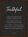 Truthful Word of Intention Framed print 30x40 cm / 12x16″ Dark wood frame Carbon paper