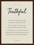 Truthful Word of Intention Framed print 30x40 cm / 12x16″ Dark wood frame Linen paper