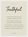 Truthful Word of Intention Framed print 30x40 cm / 12x16″ White frame Linen paper