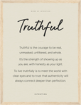 Truthful Word of Intention Framed print 30x40 cm / 12x16″ Wood frame Linen paper