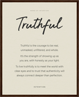 Truthful Word of Intention Framed print 40x50 cm / 16x20″ Dark wood frame Linen paper