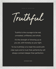 Truthful Word of Intention Framed print 40x50 cm / 16x20″ White frame Carbon paper