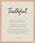 Truthful Word of Intention Framed print 40x50 cm / 16x20″ Wood frame Linen paper