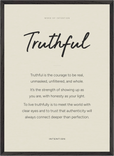 Truthful Word of Intention Framed print 50x70 cm / 20x28″ Black frame Linen paper