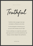 Truthful Word of Intention Framed print 50x70 cm / 20x28″ Black frame Linen paper