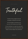 Truthful Word of Intention Framed print 50x70 cm / 20x28″ Dark wood frame Carbon paper