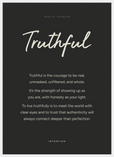Truthful Word of Intention Framed print 50x70 cm / 20x28″ White frame Carbon paper