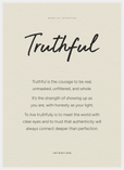 Truthful Word of Intention Framed print 50x70 cm / 20x28″ White frame Linen paper