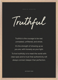 Truthful Word of Intention Framed print 50x70 cm / 20x28″ Wood frame Carbon paper