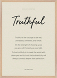 Truthful Word of Intention Framed print 50x70 cm / 20x28″ Wood frame Linen paper