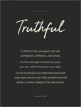 Truthful Word of Intention Framed print 60x80 cm / 24x32″ Black frame Carbon paper